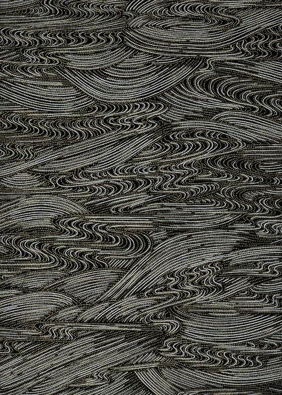 Chiyogami paper 474C 19 1/2 Chiyogami paper 474C 19 1/2"x26"- Silver lines on black background