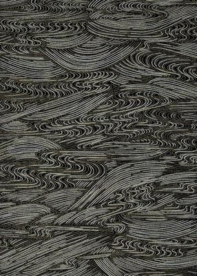 Papier Chiyogami 474C - Lignes argent sur fond noir Papier Chiyogami 474C - Lignes argent sur fond noir