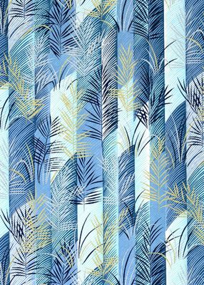Chiyogami paper 27C 19 1/2 Chiyogami paper 27C 19 1/2"x26"- Botanical pattern blue and silver