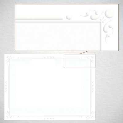 Cartes avec charnière pour photo Blanc avec cadre décoratif en relief (ens. de 6) Strathmore