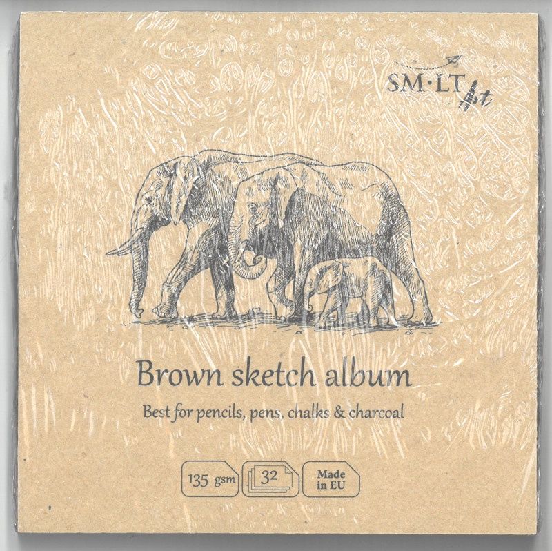 Cahier d'esquisse brun #authenticbook 135g, Grandeur: Album s'ouvrant à plat 5 1/2"x5 1/2"