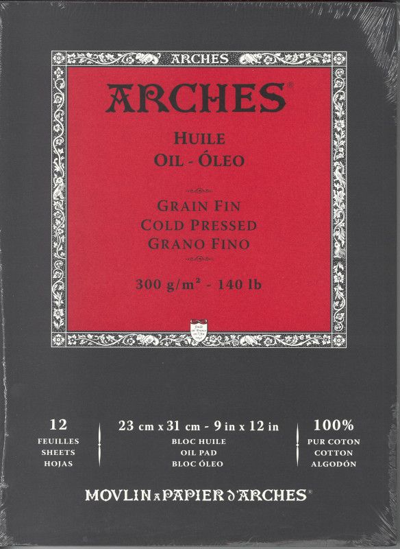 Oil Cold pressed Paper Pad 9" x 12" - 140lb / 300gsm 100% cotton Arches®