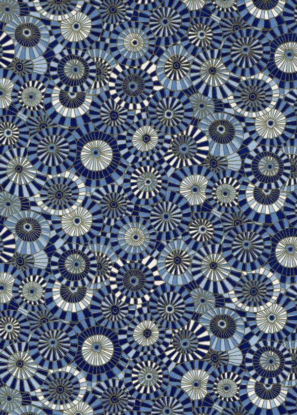 Chiyogami paper 952C 19 1/2"x26"- Circles with patterns blue