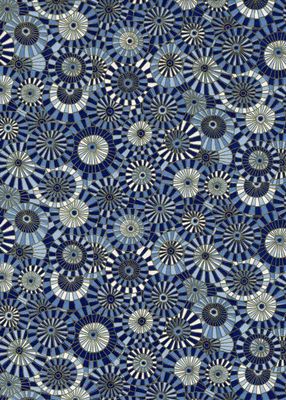 Chiyogami paper 952C 19 1/2"x26"- Circles with patterns blue