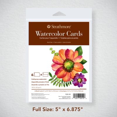 Cartes pour aquarelle (6) avec enveloppes blanche Strathmore Cartes pour aquarelle (6) avec enveloppes blanche Strathmore