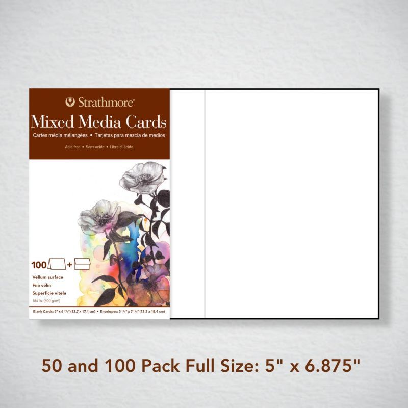Cartes mixed media (ens. de 50) 5X6.875 Strathmore Cartes mixed media (ens. de 50) 5X6.875 Strathmore