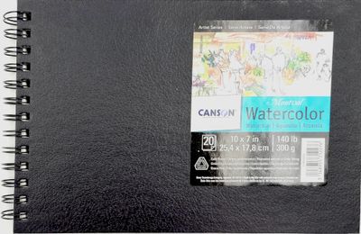 Carnet d'art aquarelle Montval 140lbs 10"x7" Canson
