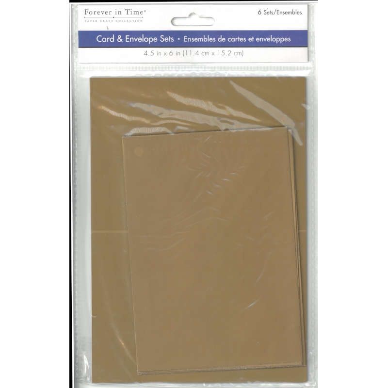Cards & Envelope sets 4.5"x6" (6) (Gold Shimmer)