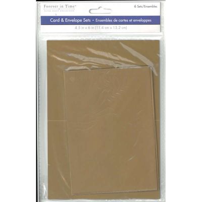 Cards & Envelope sets 4.5"x6" (6) (Gold Shimmer)