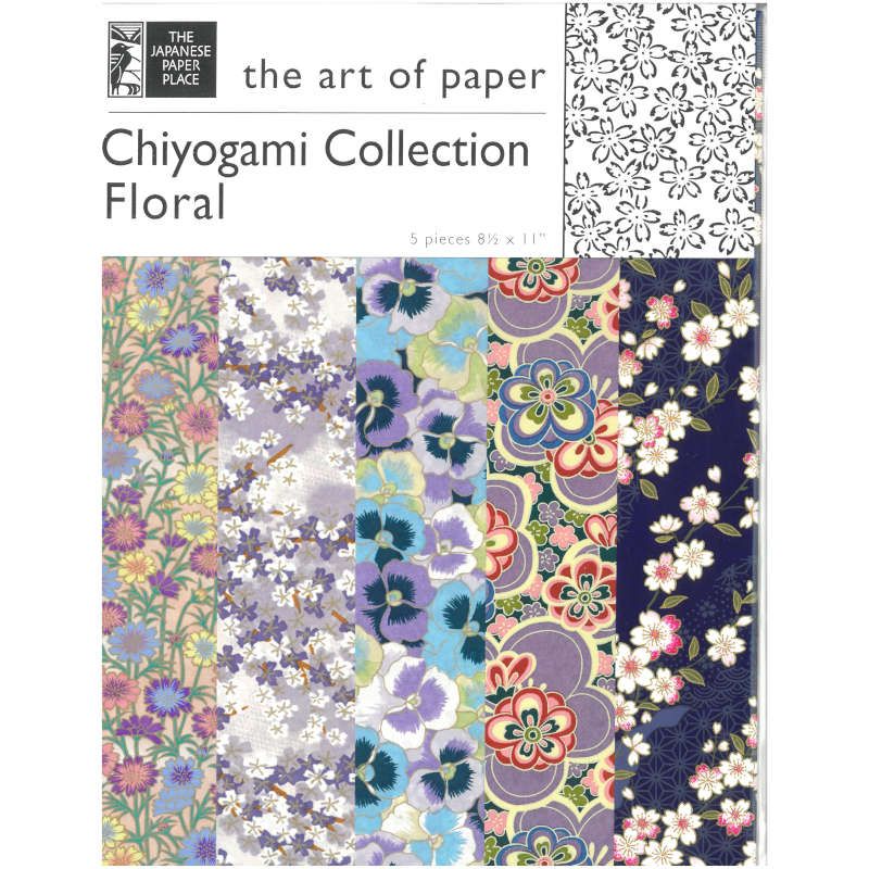 Papier Chiyogami motifs florales 8 1/2"x11" (4 choix de couleurs)