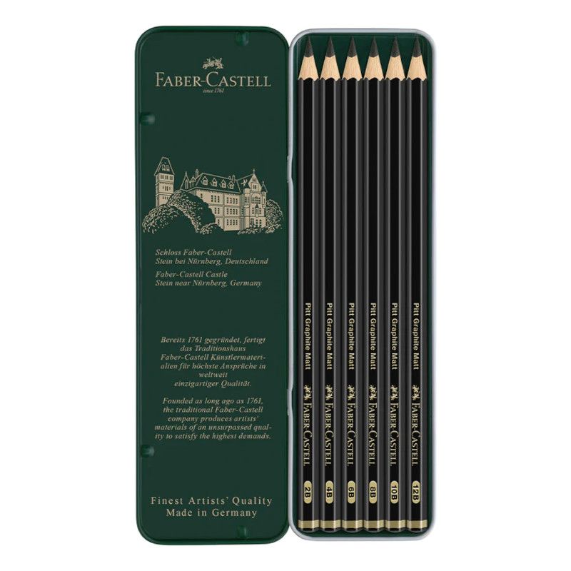 Crayons graphite Pitt mat ens. de 6