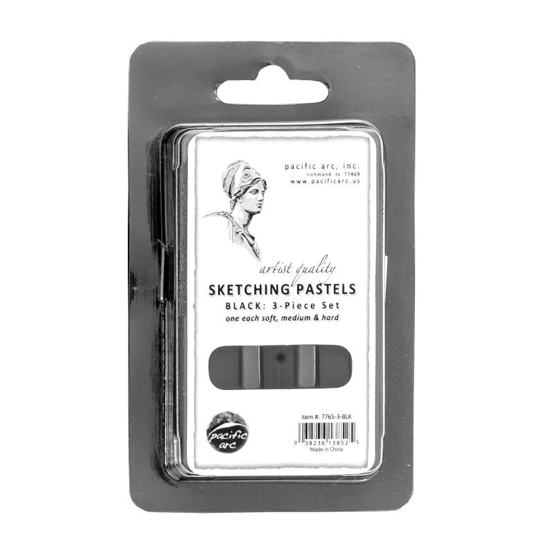 Pastels tendres ens. de 3 - Noir - 1 tendre, 1 moyen et 1 dur - Pacific arc Pastels tendres ens. de 3 - Noir - 1 tendre, 1 moyen et 1 dur - Pacific arc