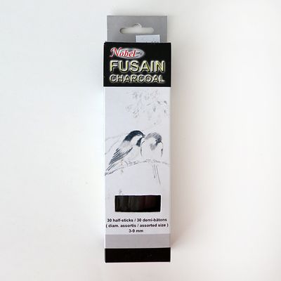 Fusain de saule 30 demi-bâtons diamètres assortis 3-9mm Nobel