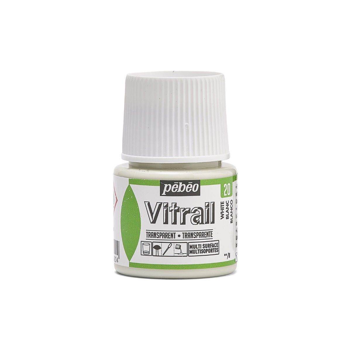 Peinture vitrail 45ml Vitrail Pébéo, Couleur: Blanc 20