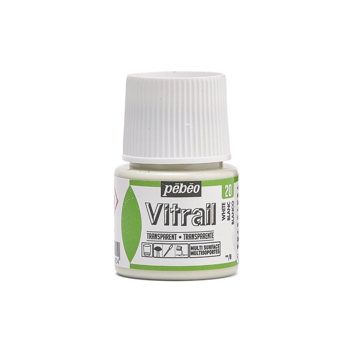 Imitation stained-glass paint 45ml Vitrail Pébéo Imitation stained-glass paint 45ml Vitrail Pébéo, Color: Blanc 20