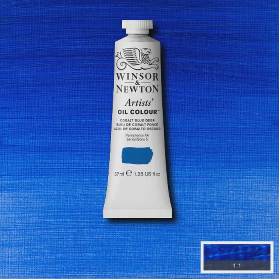 Artist Oil Color 37ml tube Serie 5 Winsor & Newton, Color: Bleu de cobalt foncé 180