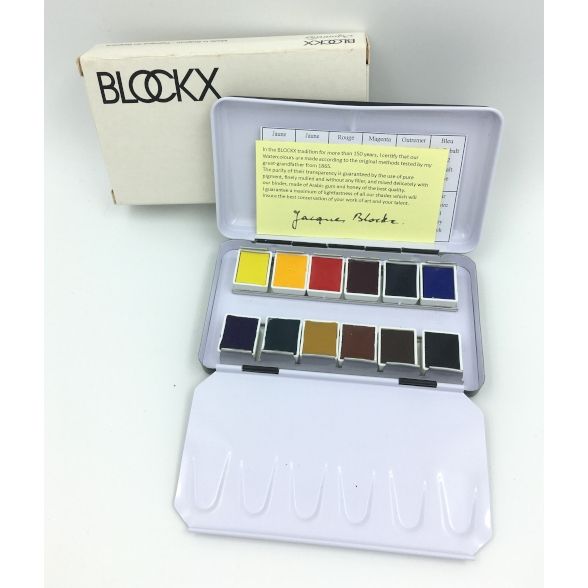 Étui de poche pour aquarelle - 12 demi godets