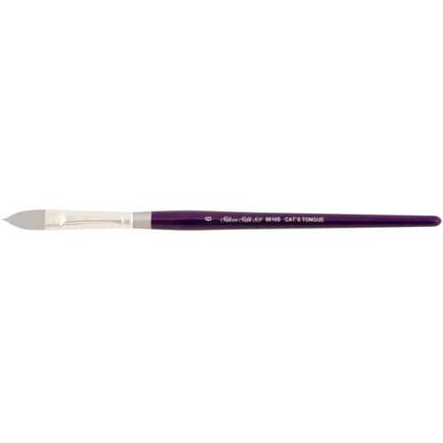 Silver Silk 88 Cats Tongue Short Handle Silver Brush