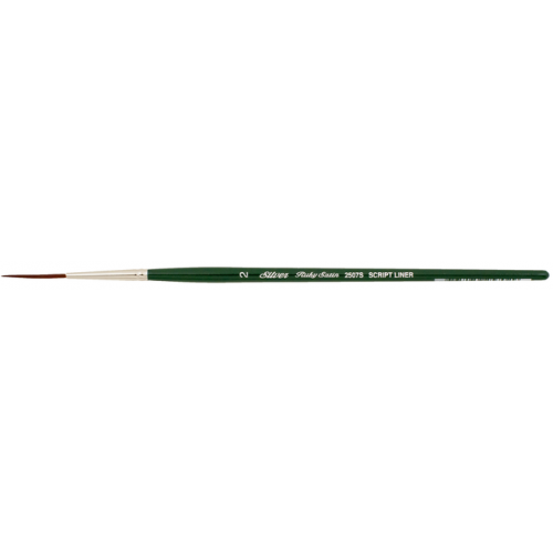 Ruby Satin Script Liner Manche court Silver Brush