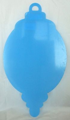 Christmas ball 2011 Kay Quist 2-24" clear plexiglas (Green oval)