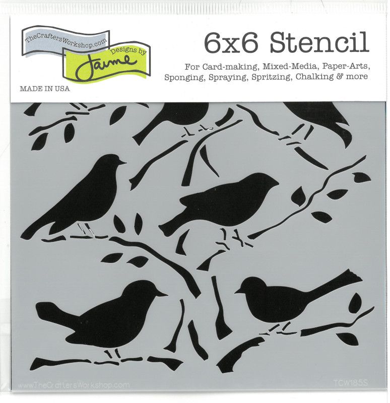Pochoir Mini Oiseaux 6"x6" TCW185s