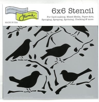 Pochoir Mini Oiseaux 6 Pochoir Mini Oiseaux 6"x6" TCW185s
