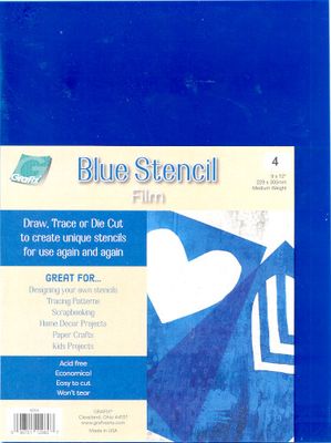 Film à pochoir bleu 9 Film à pochoir bleu 9"x12" (4 feuilles)