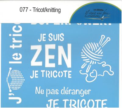 Pochoir Le tricot 12"x12" 077