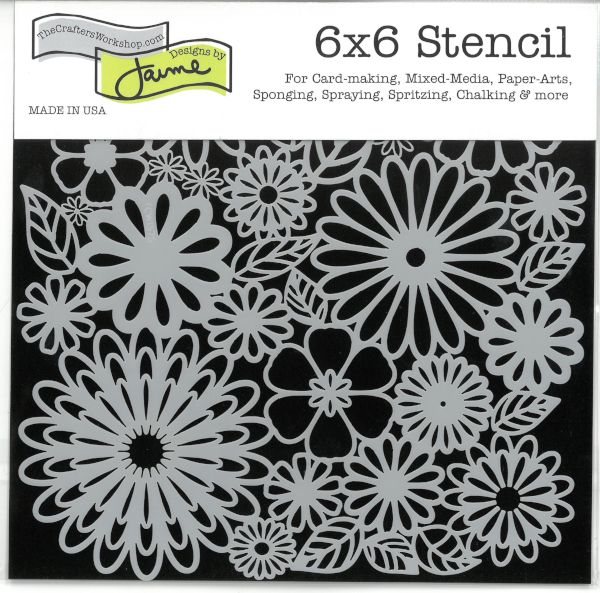 Pochoir Mini Flower Frenzy 6"x6" TCW157s