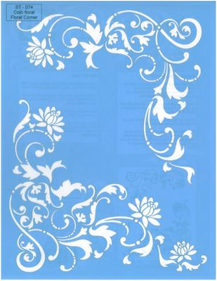 Pochoir Coin Floral ST-074