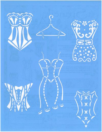 Stencil Set of 5 bustiers ST-600