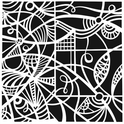 Pochoir Mini Patterned Glass 6 Pochoir Mini Patterned Glass 6"x6" TCW1071s