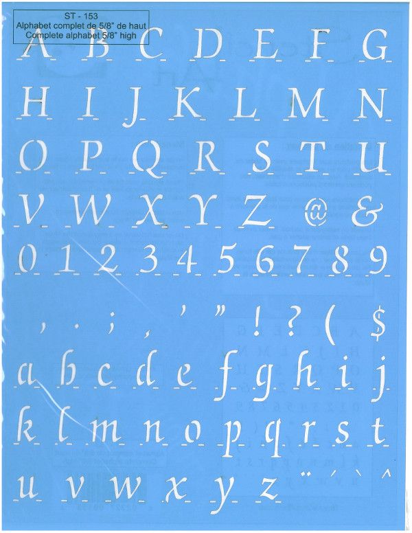 Pochoir Alphabet complet 5/8 haut ST-153
