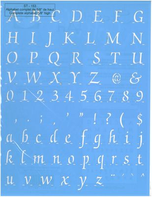 Pochoir Alphabet complet 5/8 haut ST-153