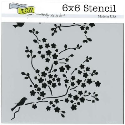 Stencil Cherry Blossoms 12"x12" TCW177