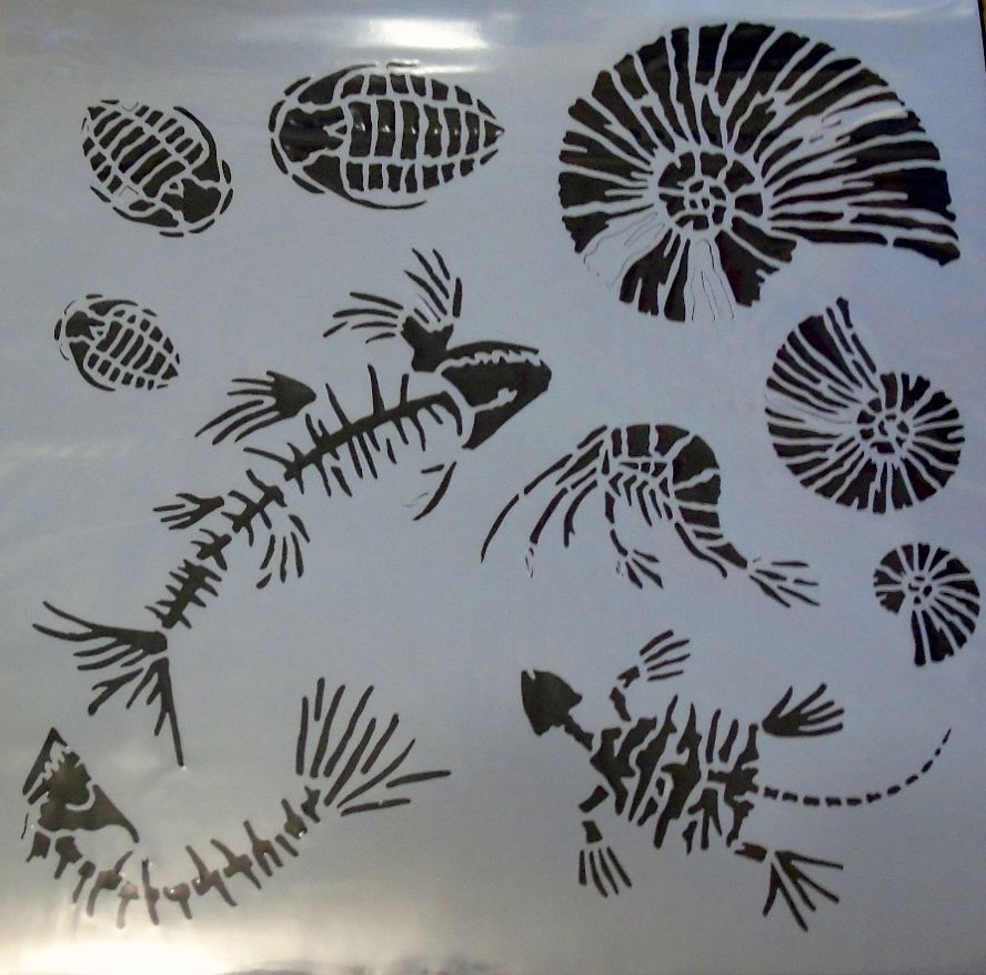 Pochoir Fossiles 12"x12"