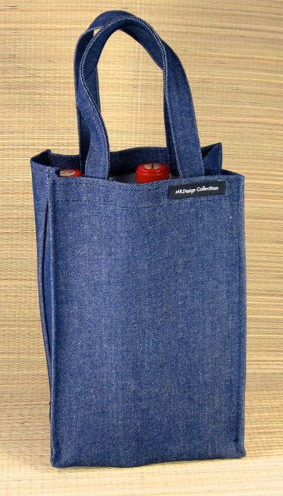 Sac à vin denim 4 bouteilles D-VIN4