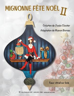 Mignonne fête Noël II-MB Version faux-vitrail (Français)