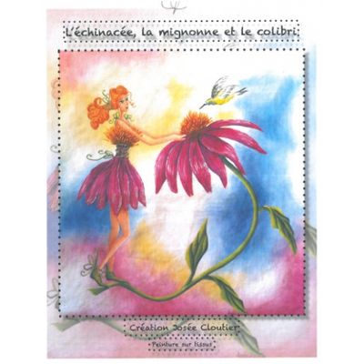 L'échinacée la mignonne et le colibri-JC (Français)
