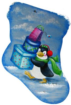 Bas de noël Pingouins en cavale