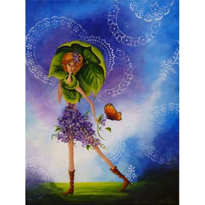 Tableau Mignonne aux lilas