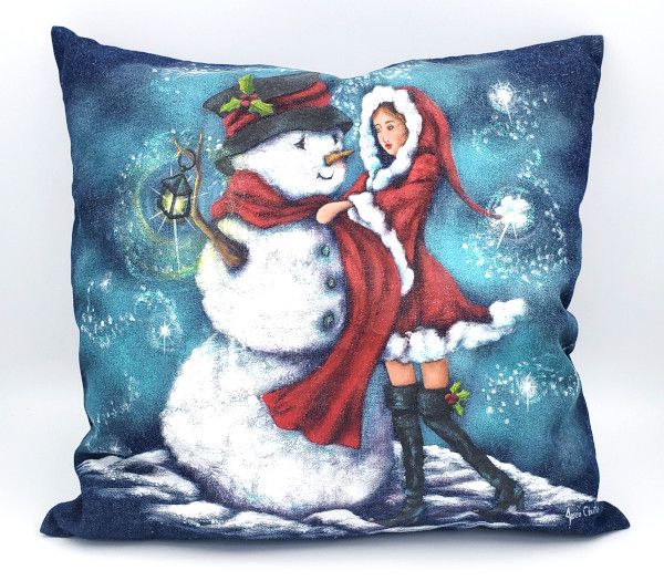 Housse Coussin Mignonne fête Noël 1 - Josée Cloutier