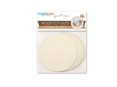 6 pièces de découpes en bois 7.1 cm - Rond