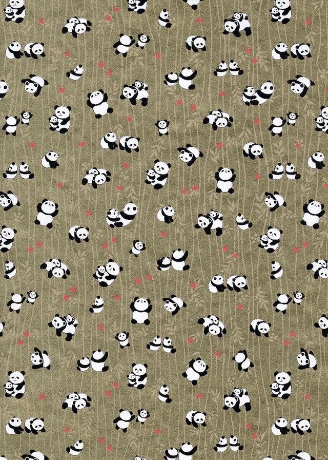 Papier Chiyogami 1066C 19 1/2 Papier Chiyogami 1066C 19 1/2"x26"- Panda sur fond doré