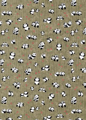 Chiyogami 1066C 19 1/2 Chiyogami 1066C 19 1/2"x26" - Panda on golden background