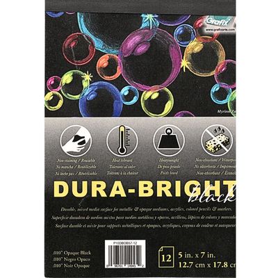 Grafix - Tablette de papier Dura-bright noir 5"x7" (12 feuilles)