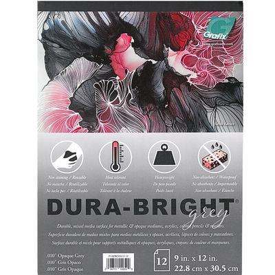 Grafix - Tablette de papier Dura-bright Gris 9"x12" (12 feuilles)