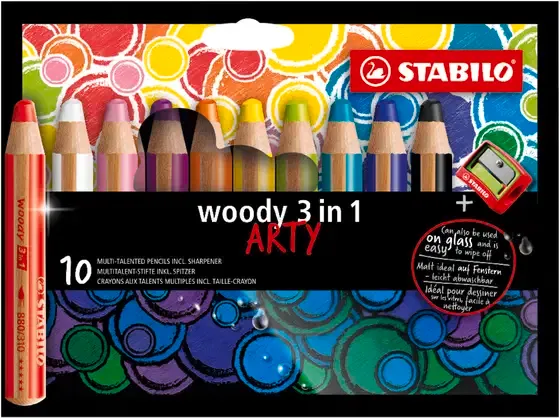 Kit of 10 pencils Arty woody 3 in 1 - STABILO
