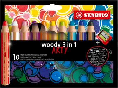 Kit of 10 pencils Arty woody 3 in 1 - STABILO