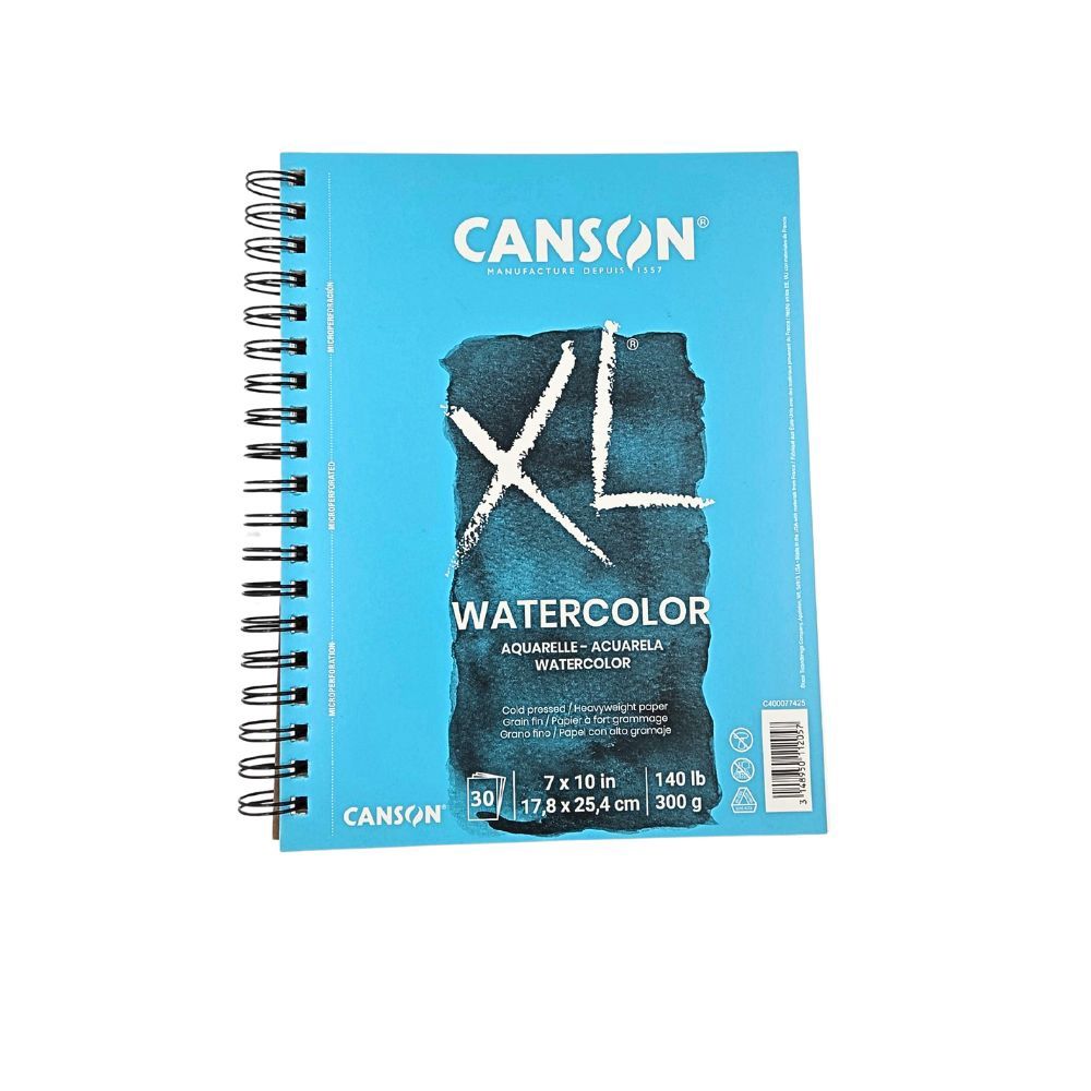 Cahier spiral de papier aquarelle XL 7x10 (30 feuilles) 140lbs Canson Cahier spiral de papier aquarelle XL 7x10 (30 feuilles) 140lbs Canson